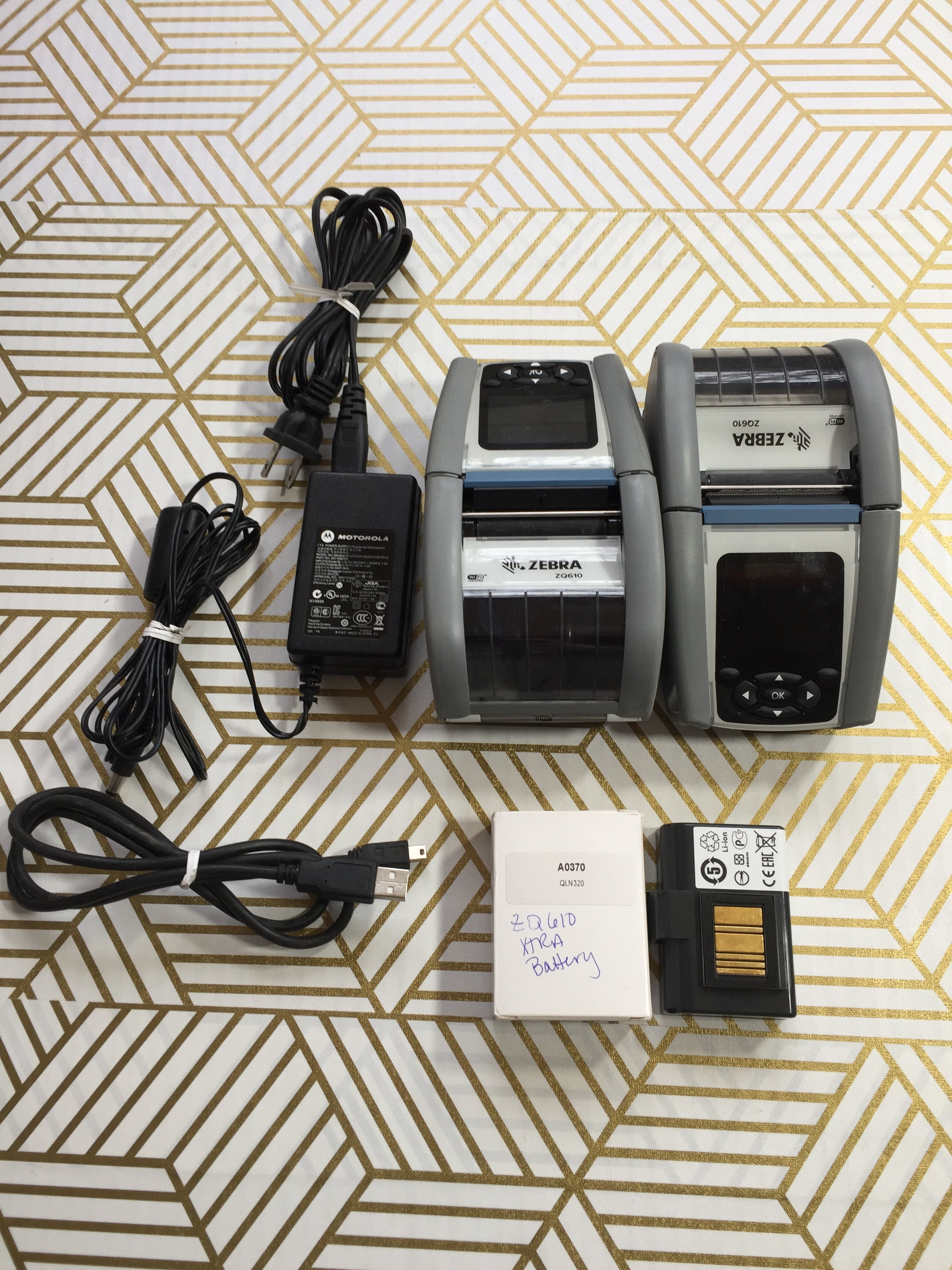 Zebra ZQ610 LOT - (2) ZQ610 Wireless Thermal Label Printer with Accessories (8020675657966)